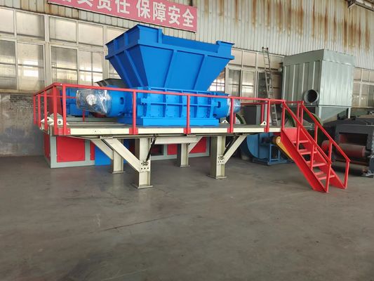 Kohlenstoffstahl-Doppelachsen-Plastik-Gewebe-Taschen-Schredder für Abfallfischnetze und Filmrohre